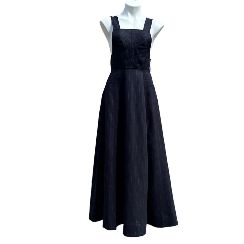 Free People Blue Apron Jumper Maxi Dress Size XS